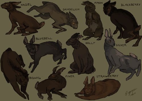 synapseretro: designs for some of the watership down warren folk :)) !!