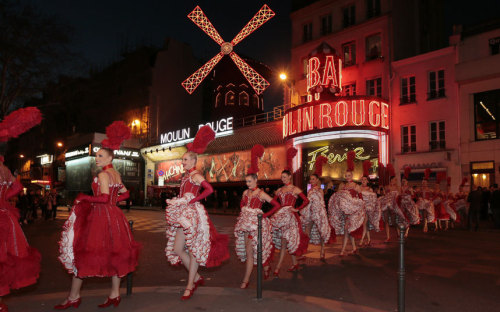 Moulin Rouge in the Montmartre in Paris celebrates porn pictures