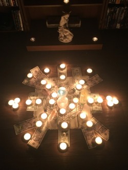 Salt-Like-Wine: Prosperity Spell Including A Crystal Grid, Thirty Three Tea Lights,