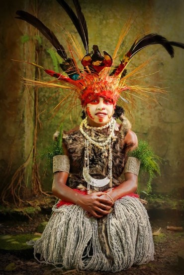 Papuan young woman from Minj area of Jiwaka Province, Central Highlands of Papua New Guinea.The Worl