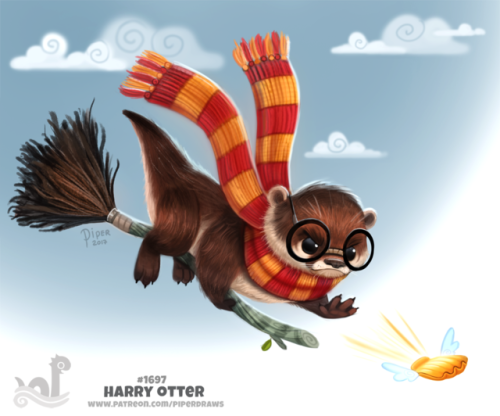 cryptid-creations: Daily Painting 1697# Harry Otter by Cryptid-Creations   For WIP’s, time-lapses, and more. Please check out my Patreon https://www.patreon.com/piperdraws Twitter  •  Facebook  •  Instagram  •  DeviantART   