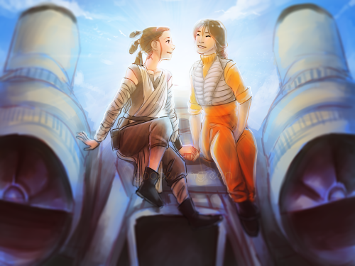 goddess-in-green: Commission for @cosleia of Rey and Jessika Pava from TFA! Beautiful lady love ;3 &