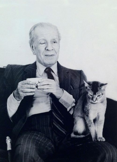angelkarafilli: Argentine writer,poet,essayist and translator Jorge Luis Borges (1899-1986)with his 