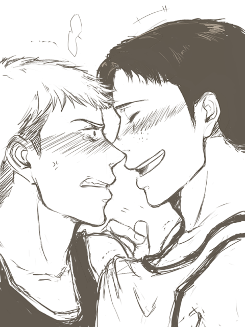 miyajimamizy:  I was gonna do a no plot Basketball!Au fluff. But then again, this is much better. Bascially they’re in a school gym, frickly frackling after this kiss. So yis ~ 