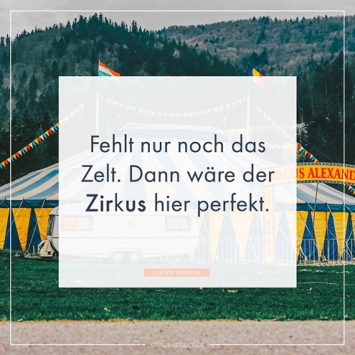 statusspruch - Fehlt nur noch das Zelt. Dann wäre der Zirkus...