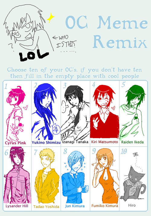 I decided to redo the character section of this OC meme from 2008 with my new designs&hellip;it’s co