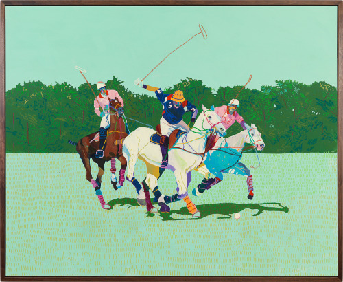 mrhoneybunny:Andy Dixon“Polo”2015, Acrylic and oil pastel on framed canvas, 57″ x 70″ 