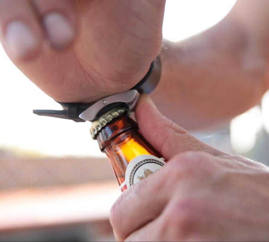 odditymall:  This wrist watch has a bottle opener built into the buckle!http://odditymall.com/bottle-opener-watch