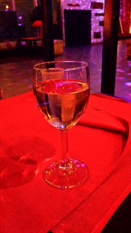 You know how I know our happy hour bartender likes me? This was the pour she gave me on a glass of w