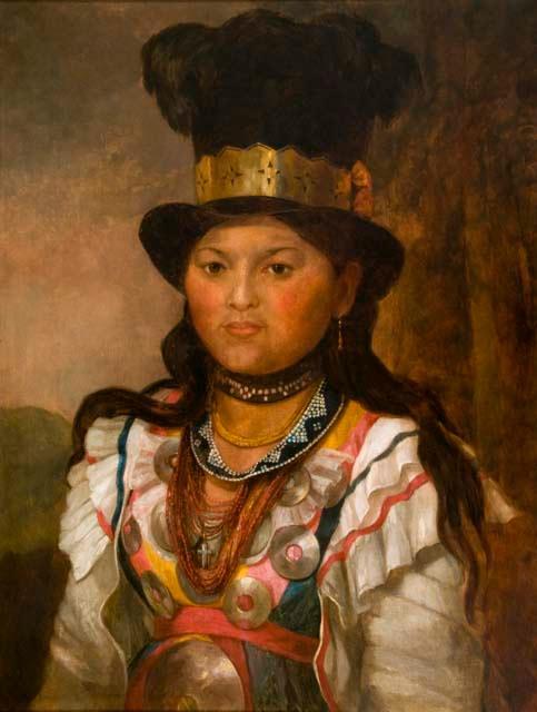 Sarah Molasses, Daughter of Governor John Neptune of the Penobscots, portrait by Jeremiah P. Hardy, 