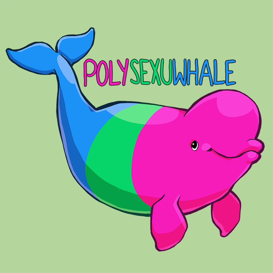 kirstendraws:  Some of you may remember my popular bi, pan, and asexuwhale trio from