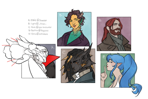 otherwolves:Drew some OCs belonging to friends and mutuals for a meme over on twitter.