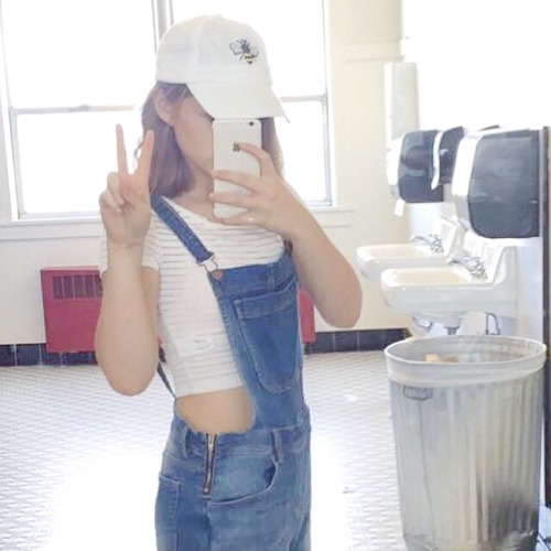 faebee: bee’s ootd❕ hat: etsy shirt: h&amp;m overalls: pacsun cardigan: brandy melville