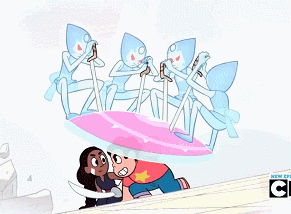 nonbinary-rileyblue:  We’re a team! Steven and Connie fighting together &amp;