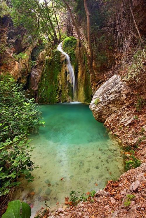 A waterfall in Cythera, Greece