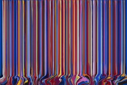 moodoofoo:  Ian DavenportColorfall: Cobalt, Vermillion, Cobalt, 2013acrylic on stainless steel mounted on aluminum panel3 panels: 78 ¾ x 39 3/8 inches each panel