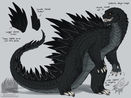 lunarismonstrum: Been obsessively thinking about Godzilla the past few weeks so I wanted to make my 