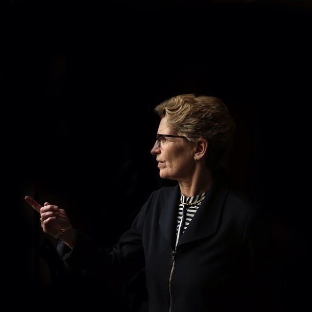 Photo illustration of Premiere Kathleen Wynne touring Sault College October 18, 2013 in Sault Ste. Marie, Ont. Photo/Kenneth Armstrong