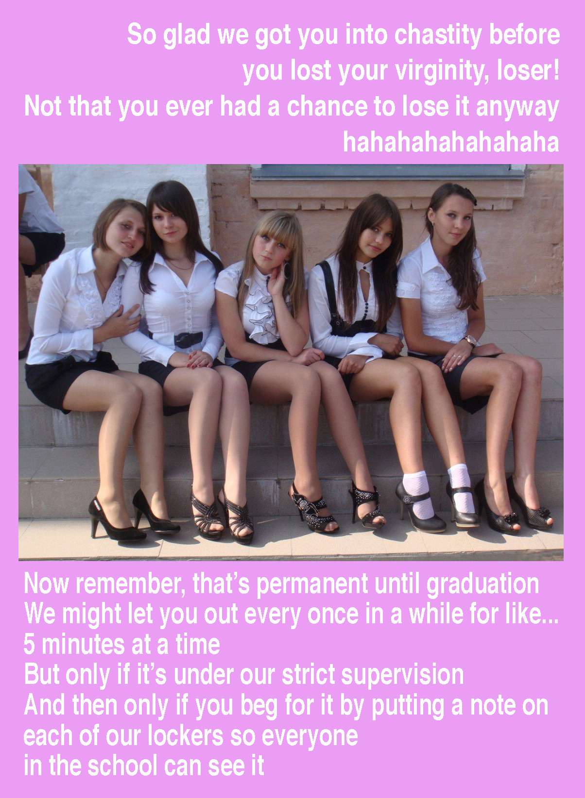 sissy4feet: jailbaithumiliationcaps:  #chastity #publichumiliation  I love it school