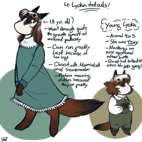 Details and stuff regarding Lycka!She was born early in the spring when Snufkin came back (if y’all 