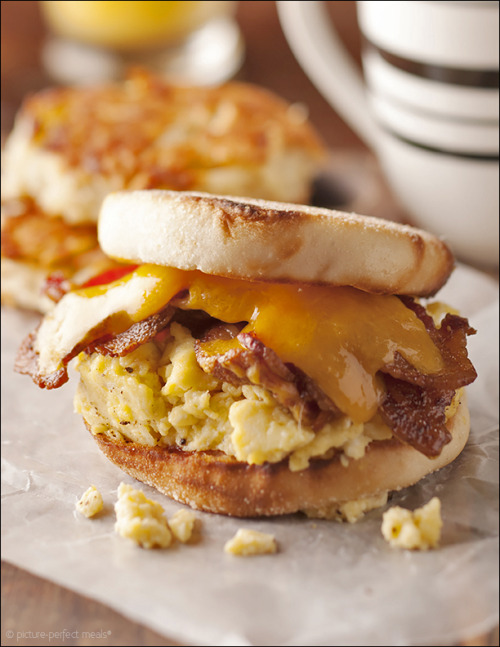 fooo00ood:  bacon egg and cheese breakfast sandwich 