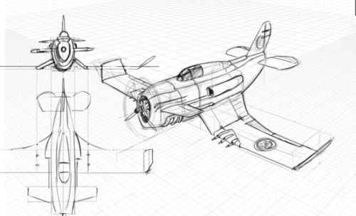 Designing dieselpunk aircraft for JIC.
