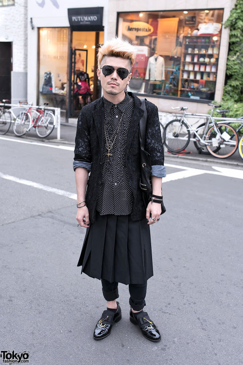 Norimi, the founder of the Japanese silver brand Alice Black, on the street in Harajuku.