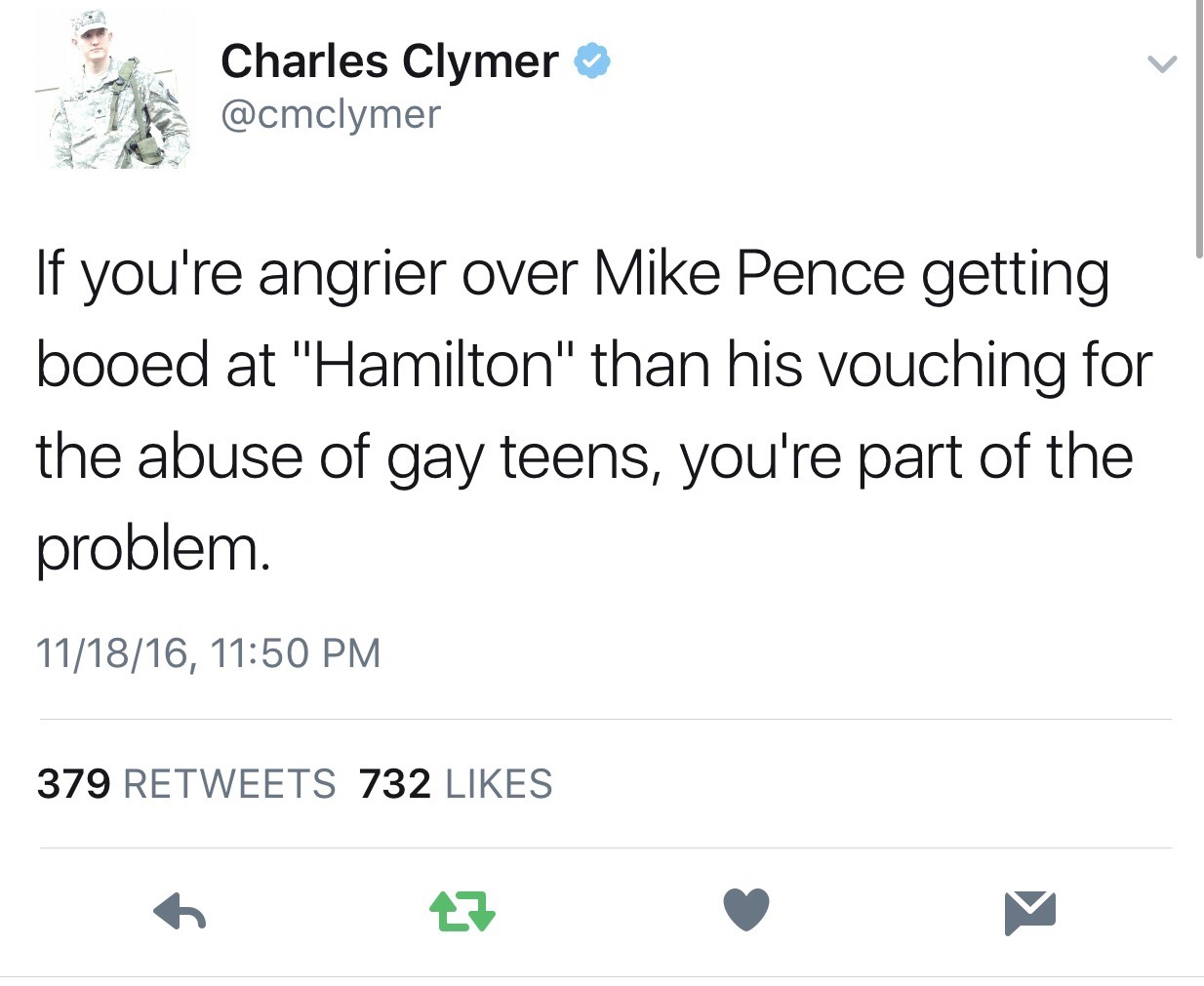 ffuckybarnes:some of my favorite tweets about mike pence seeing hamilton