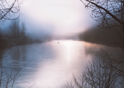 forrestmankins:A very Bob Ross morning at the Lewis River in Washington.