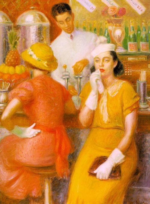 The Soda Fountain, William Glackens, 1935