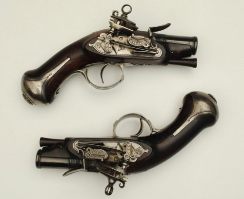 A pair of Spanish made miquelet pistols.1810.As seen for sale by Hansord at the following:www