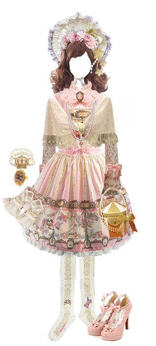 JSK, Ring: Angelic Pretty Blouse, Socks, Bonnet, Flower headband,Gloves : BTSSB Shoes: Liz Lisa Star