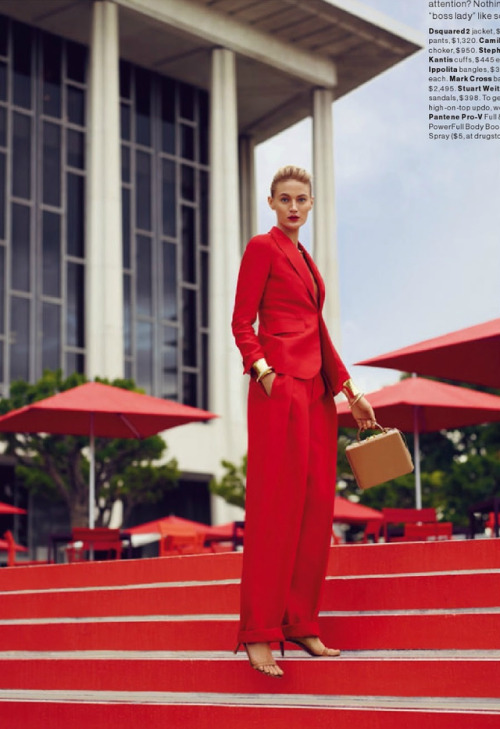 Michelle Buswell at the Dorothy Chandler Pavilion in “The Suit Reboot” for Glamour Magazine US, Apri