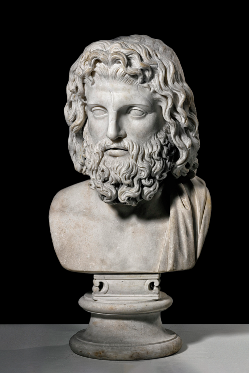 Bust of Zeus or AsklepiosRoman Imperial, 2nd century AD (Head)ca. 1780s (Socle, shoulders, and resto