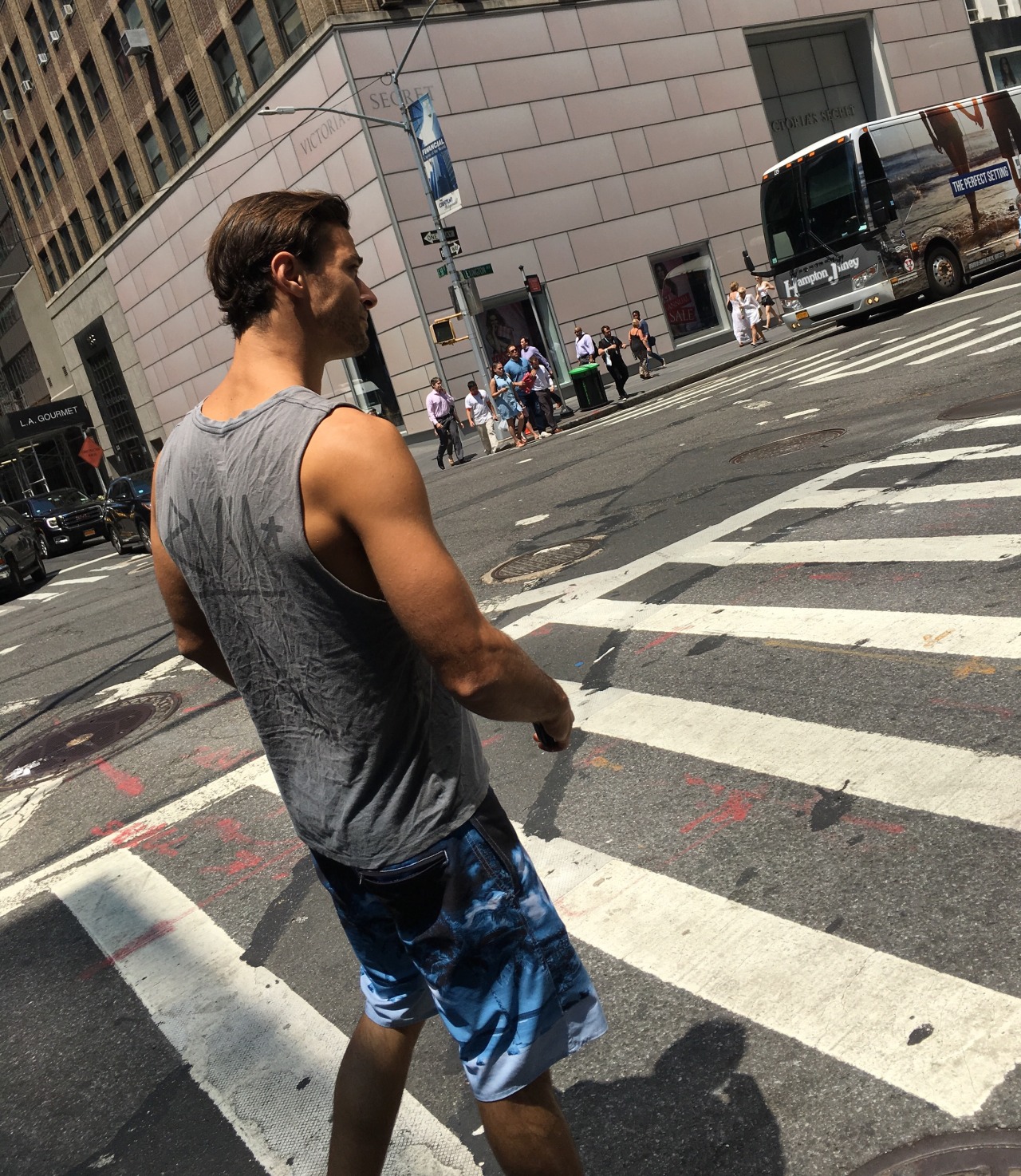 nychotguys:  Tank Top Hottie on Lexington Ave. NYC.Thanks EverydayHotness!