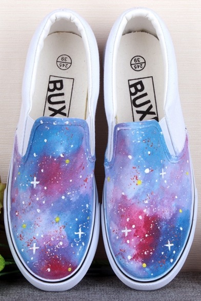 love-secretlydangerouscollection:  Sky Inspired  Hand-Painted Platform SneakersOO1