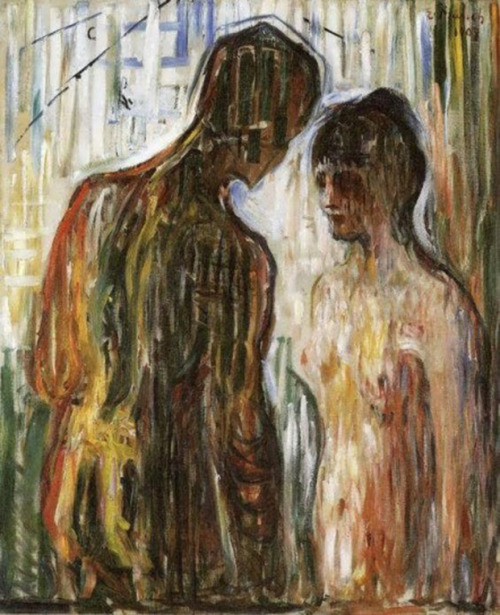 Amore e psiche, (Cupidon et Psyché )  -  Edvard Munch  1907Expressionism