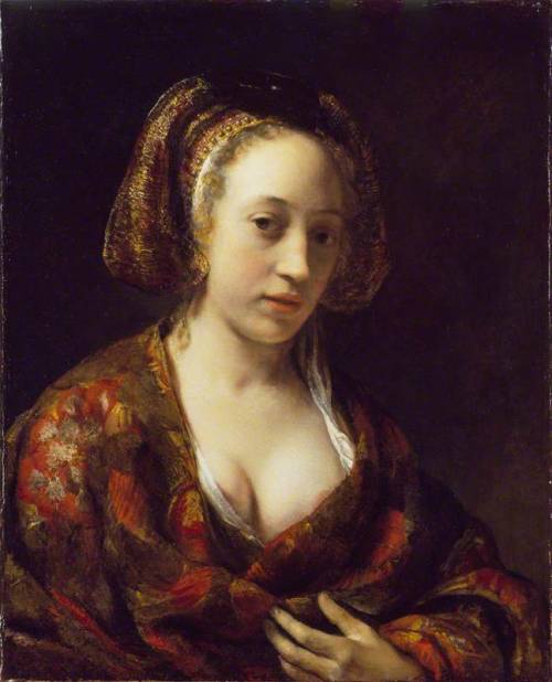 Young Woman in a Brocade Gown (c.1654). Willem Drost (Dutch, 1633-1659). Oil on canvas.&nb