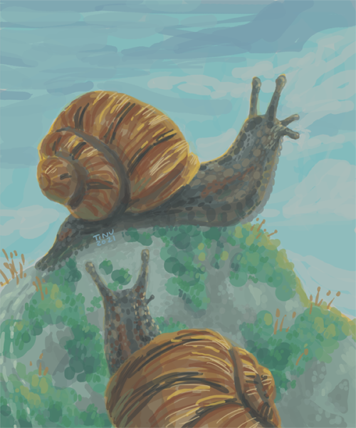 Felt like painting some cute snails c:15.1.2021