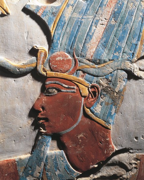 Relief portraying pharaoh Thutmose III, from Deir el Bahari. Luxor Museum.
