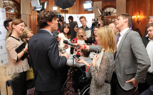 nixxie-fic:Benedict Cumberbatch at the South Bank Sky Arts Awards - in the press room - (x)