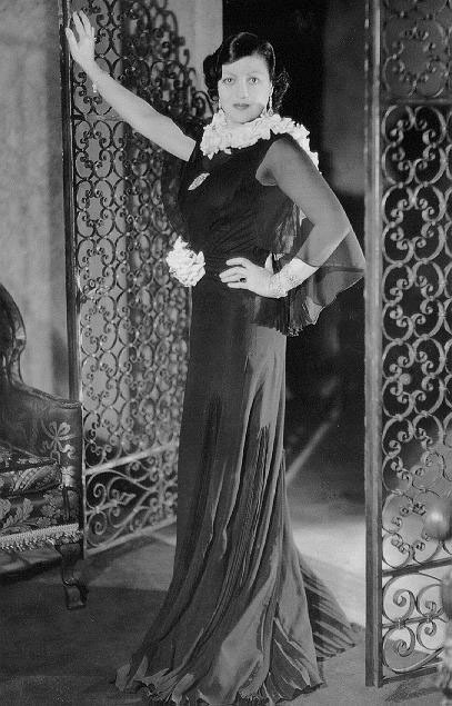 Soprano Rosa Ponselle in evening gown. Circa 1933.