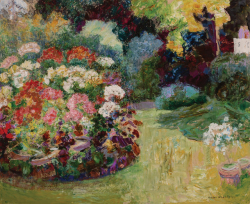 Victor L. CharretonGarden in BloomOil on canvas