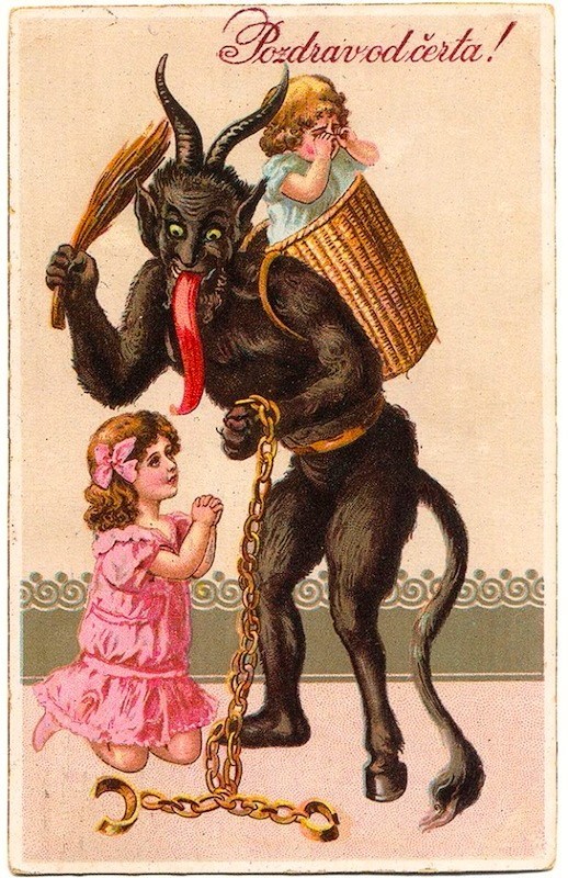 niuniente:  I love how pretty much all German & Austrian “  Gruß vom Krampus” (Greetings from Krampus) vintage Christmas cards are eitherKrampus stealing your kidsKrampus stealing your womanStealing your kidsStealing your womanKIDSWOMANCould