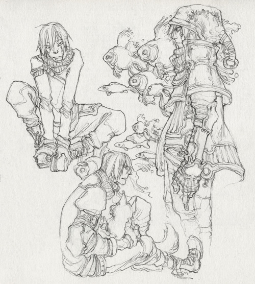 Scanned some of the things I sketched over the past year! I’ve been writing a LOT of stuff abo