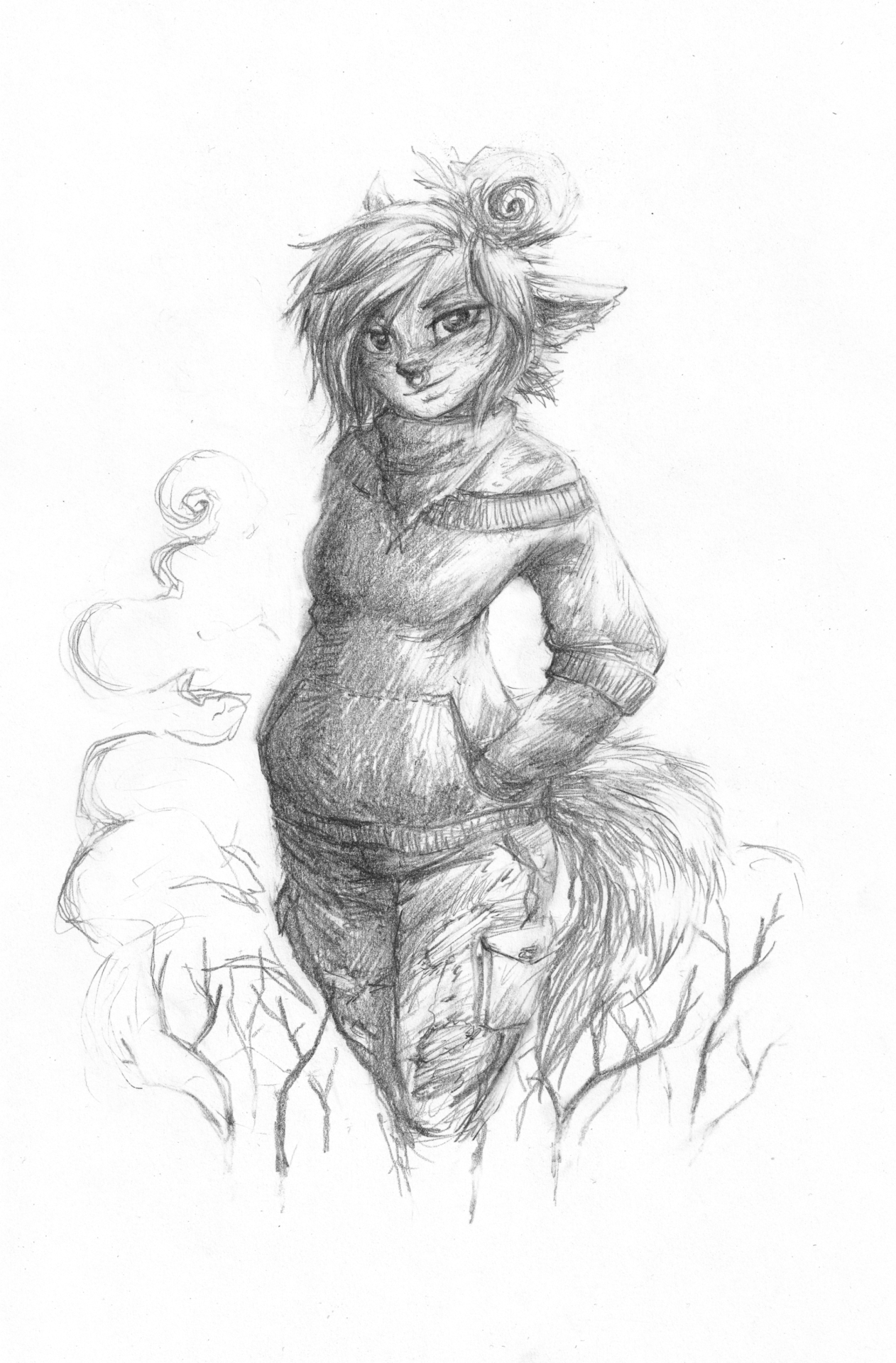 hensa:  zombie-phoenix:  Drawing for Hensa. http://hensa.tumblr.com/ 5-12-15, approx