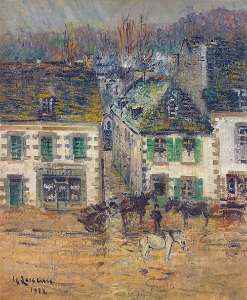 Hostel in Pont-Aven after rain  -   Gustave Loiseau 1922French 1865-1935impressionism