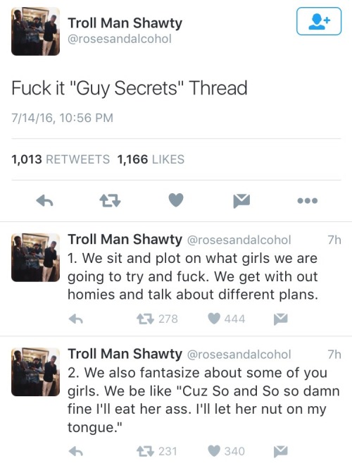 cum-minx1005:  thetattedstoner:  car-crashhearts:  basedgvdesss:  oneman-wolfpackk:  This is so fucking scary. There are guys in the replies asking him why he’s snitching and revealing their secrets, and then the girls are just like, “lol NOTED”