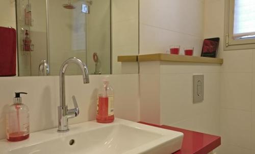My wife designed a red-themed guest bathroom. Only one book could really fit. [4329x2610] [OC]