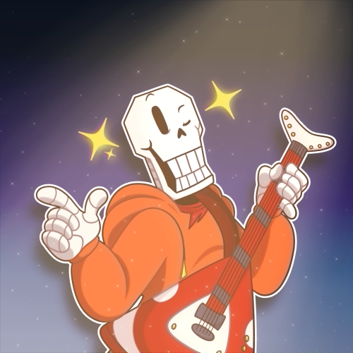 Underswap Papyrus thumbnail art I drew for @undertale-underswap-official‘s SoundCloud. 